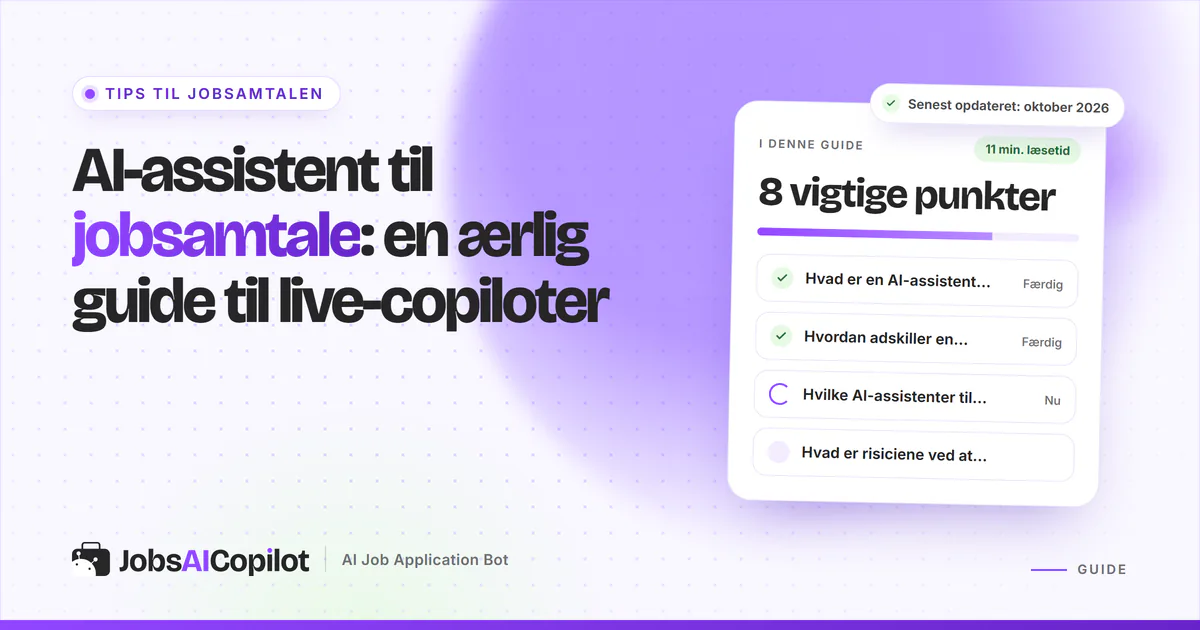 Jobsøger i en videosamtale vejer en live AI-copilot op mod træning i prøvesamtaler