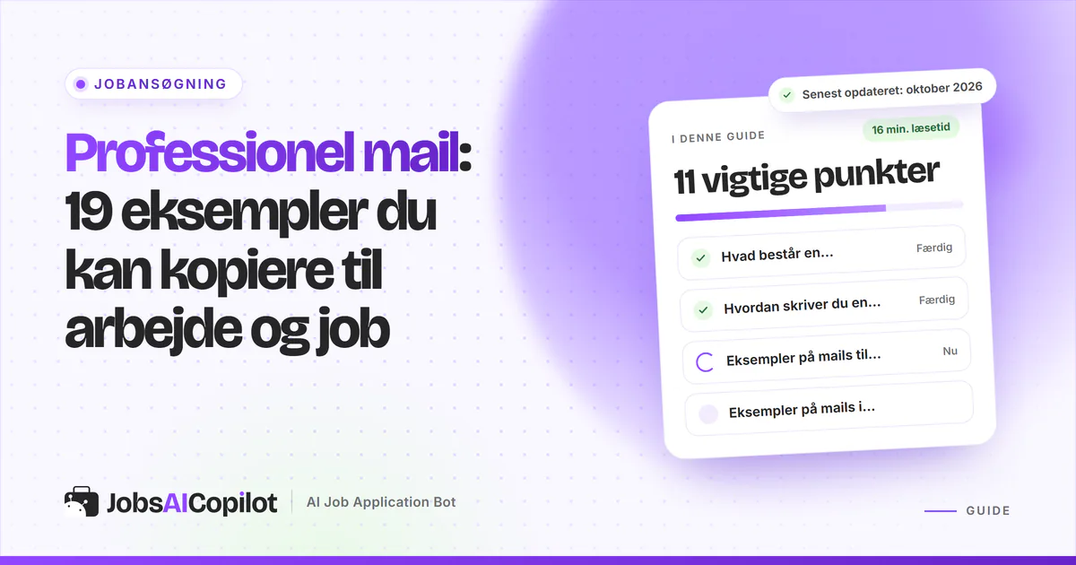 Laptop med et udkast til en professionel mail med emnefelt, indledning, kort tekst og afslutning