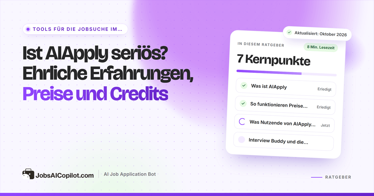 Ist AIApply seriös? Test der AIApply-Preise, der Auto-Apply-Credits und der Nutzermeinungen