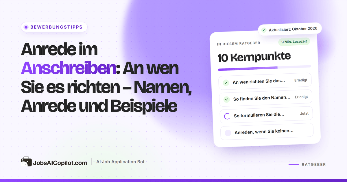 An wen Sie das Anschreiben richten: Personalverantwortliche finden und die richtige Anrede wählen