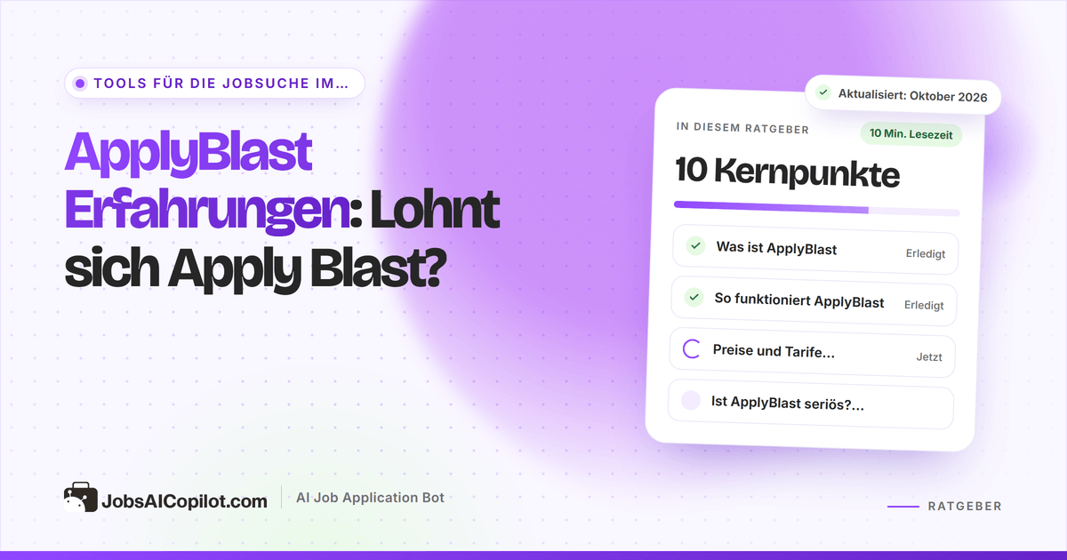 ApplyBlast Erfahrungen 2026: wie sich Apply Blast automatisch bewirbt, was es kostet und was Nutzende berichten