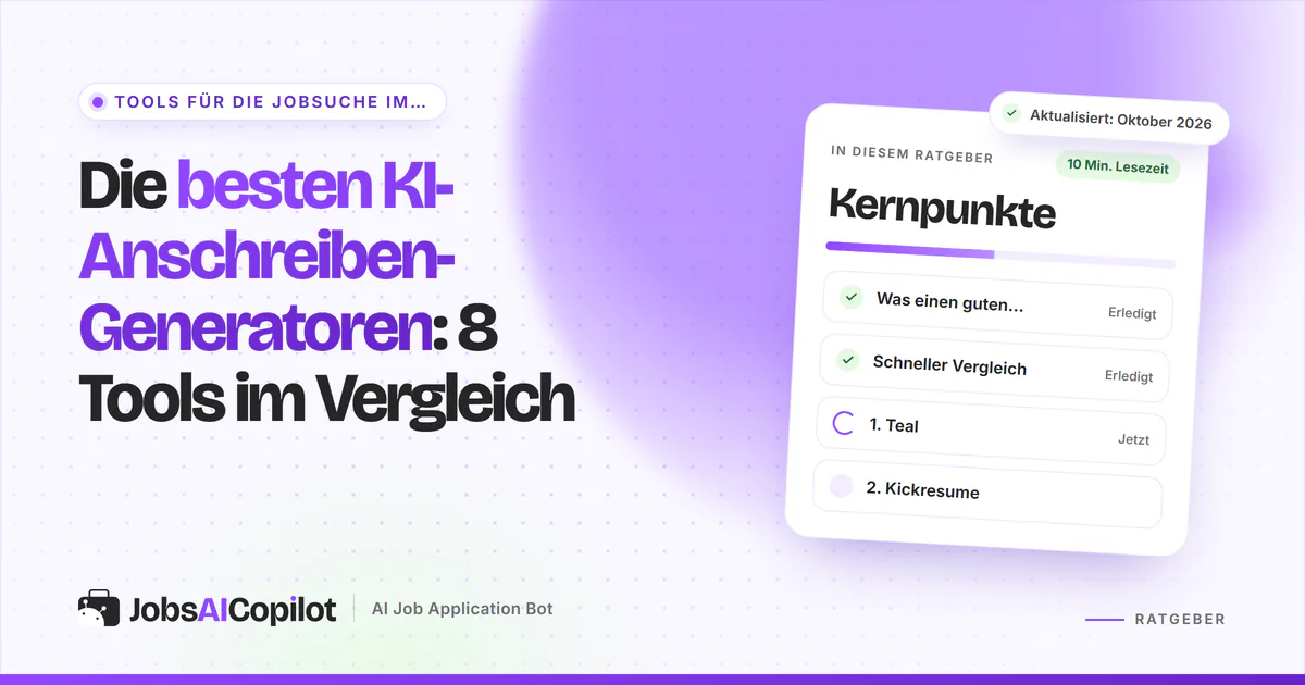 Acht KI-Anschreiben-Generatoren im Vergleich nach Gratis-Tarif, Preis und Anpassung an die Stellenbeschreibung