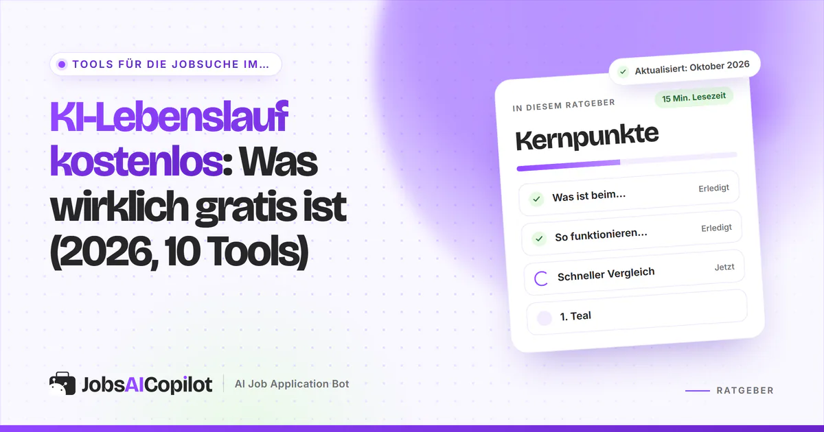 Vergleich von zehn KI-Lebenslauf-Generatoren und ATS-Checkern mit Gratis-Tarifen und Einstiegspreisen 2026