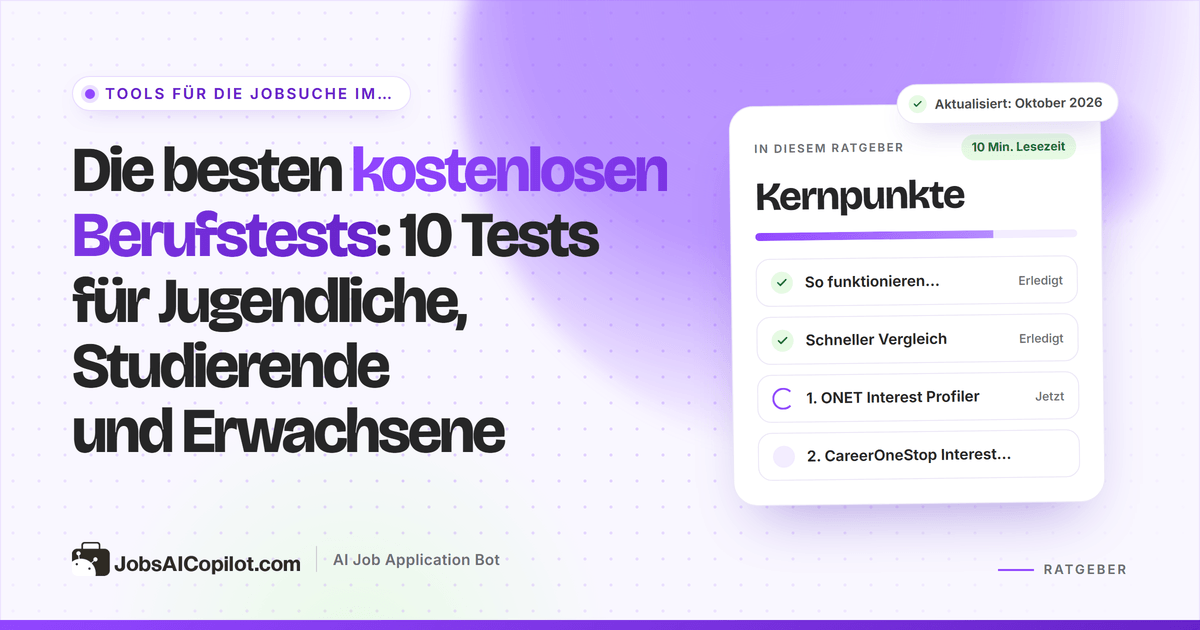 Kostenloser Online-Berufstest auf dem Bildschirm: RIASEC-Interessenprofil und passende Berufe für Studierende