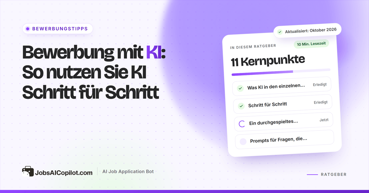 Bewerbung mit KI: Ablauf Schritt für Schritt mit Prompts und Checkliste