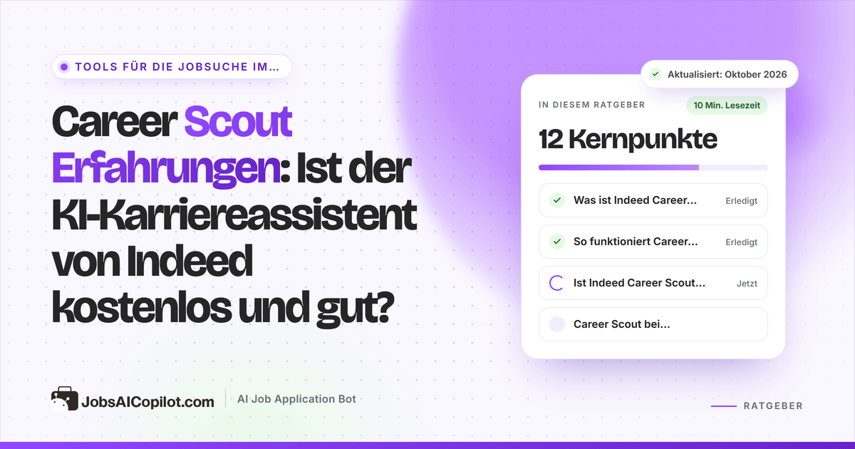 Indeed Career Scout Erfahrungen 2026: was der kostenlose KI-Karriereassistent kann, seine Grenzen und Alternativen