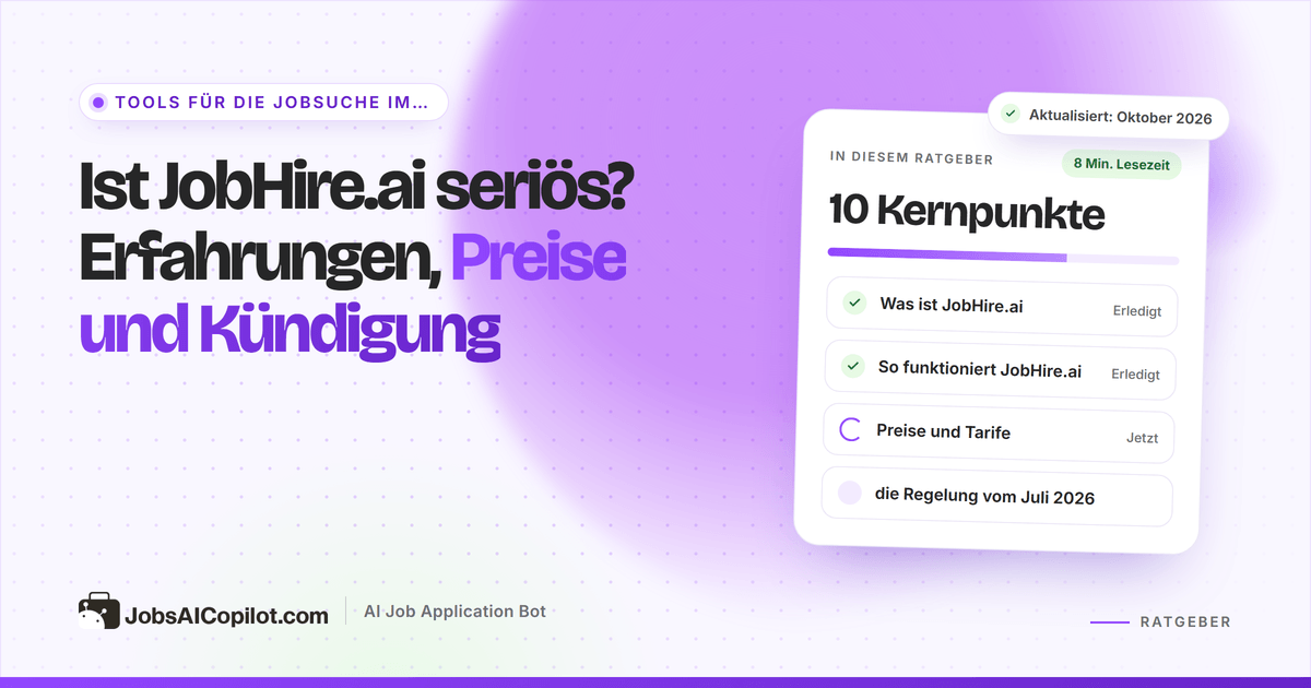 Ist JobHire.ai seriös? Test der Preise, der Erstattungen und der Kündigung von JobHire.ai