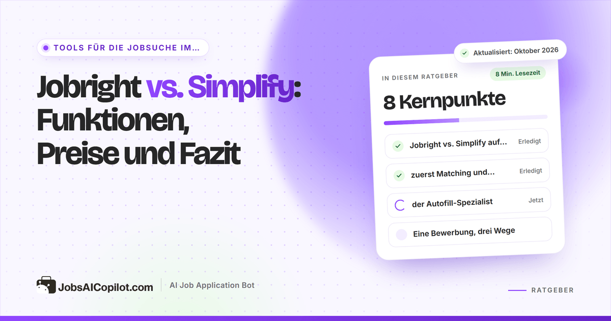 Jobright vs. Simplify: Autofill, automatisches Bewerben und Preise im Vergleich