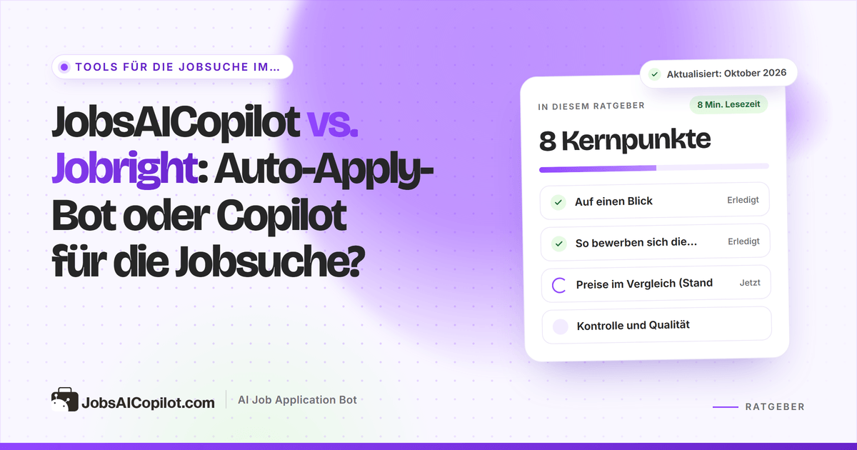 Titelbild JobsAICopilot vs. Jobright: Auto-Apply-Bot gegenüber KI-Copilot für Jobsuche und Autofill