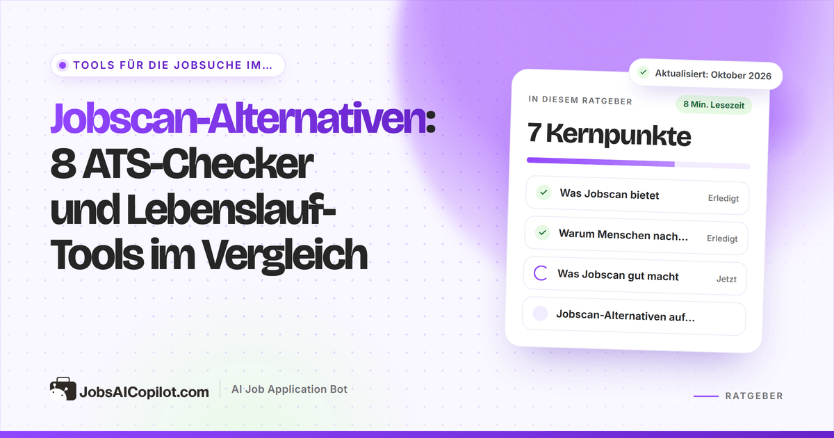 Jobscan-Alternativen: ATS-Lebenslauf-Scanner, Lebenslauf-Generatoren und KI-Bewerbungstools im Vergleich
