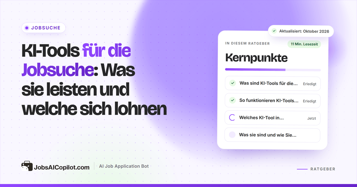 KI-Tools für die Jobsuche erklärt: Job-Matching, Lebenslauf-Anpassung, automatisches Bewerben und Vorbereitung aufs Gespräch