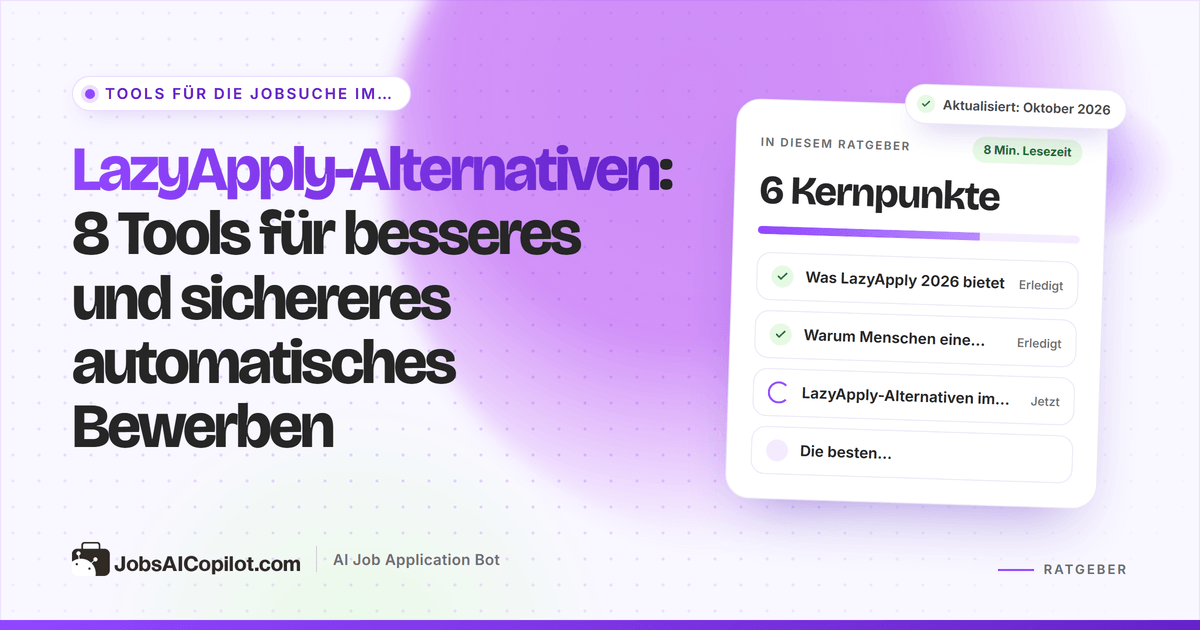 LazyApply-Alternativen im Vergleich nach Preis, täglichen Bewerbungslimits und Freigabeoptionen