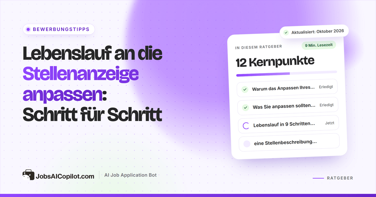 Lebenslauf wird an eine Stellenbeschreibung angepasst, passende Keywords sind in beiden Dokumenten markiert