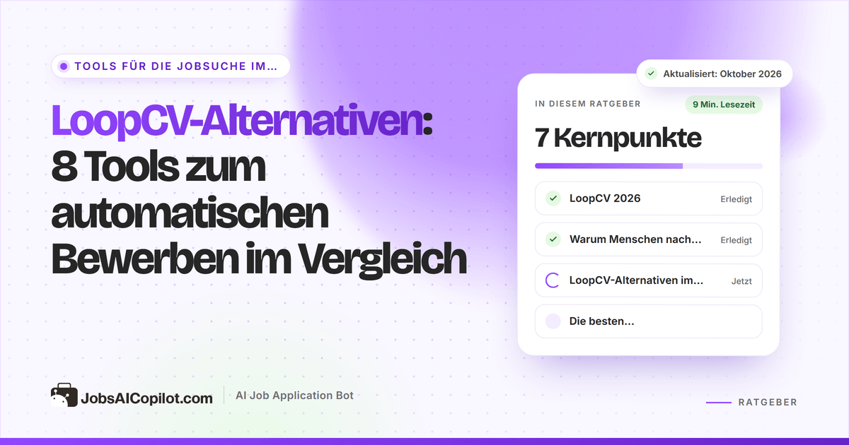 LoopCV-Alternativen im Vergleich nach Preis, Bewerbungskontingent und Freigabeoptionen