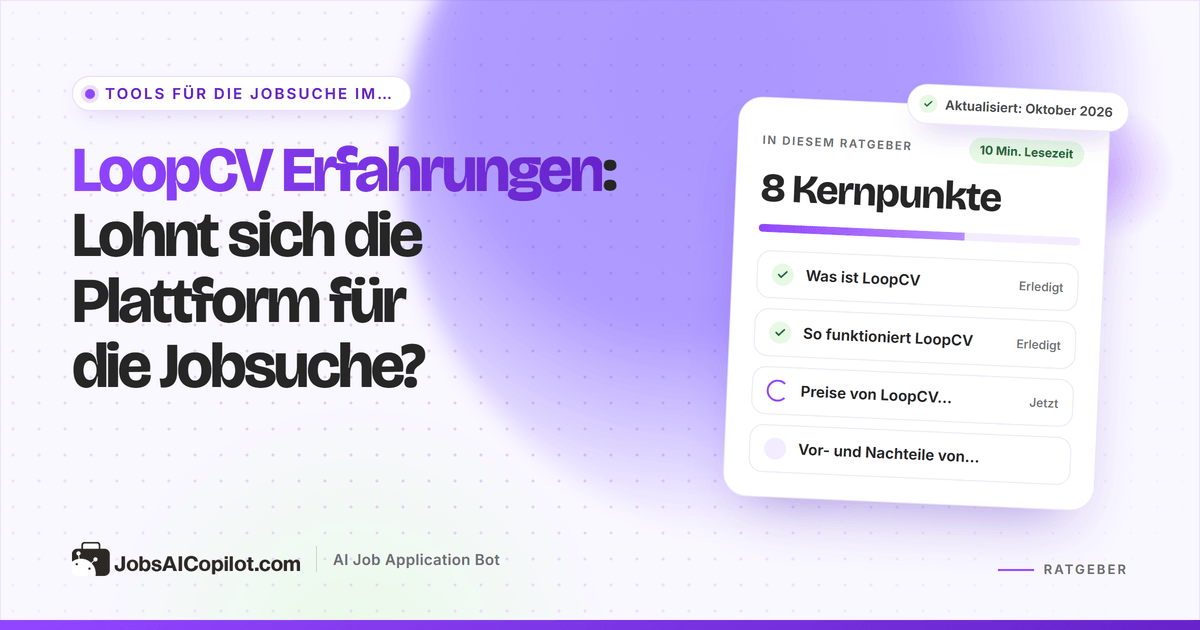 LoopCV Erfahrungen 2026: wie Such-Loops, Recruiter-E-Mails und Tarife funktionieren
