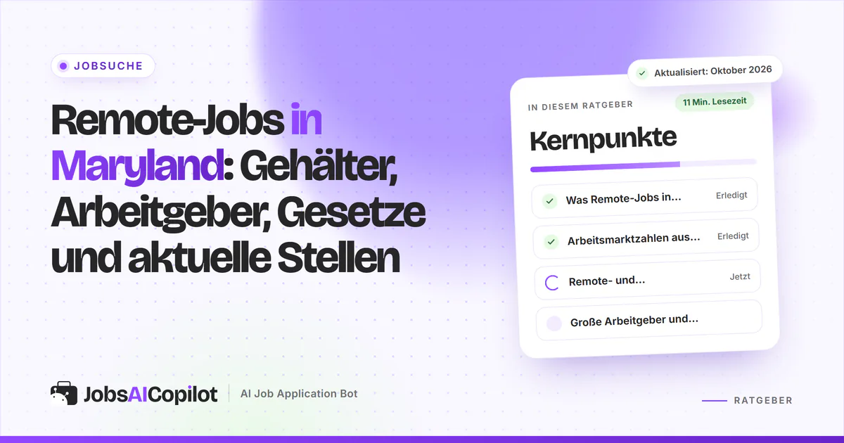 Titelbild Remote-Jobs in Maryland: Job-Radar mit Cybersecurity- und Kundenservice-Stellen, Cover von JobsAICopilot