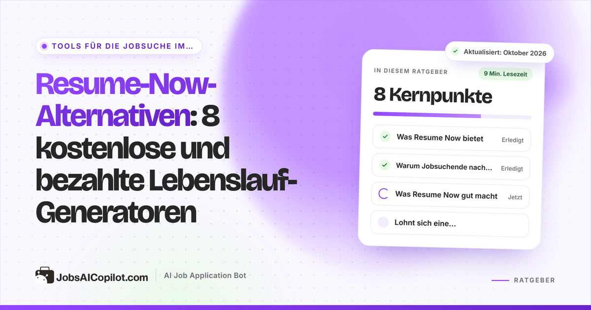 Resume-Now-Alternativen: kostenlose und bezahlte Lebenslauf-Generatoren nach Preis und Verlängerung im Vergleich