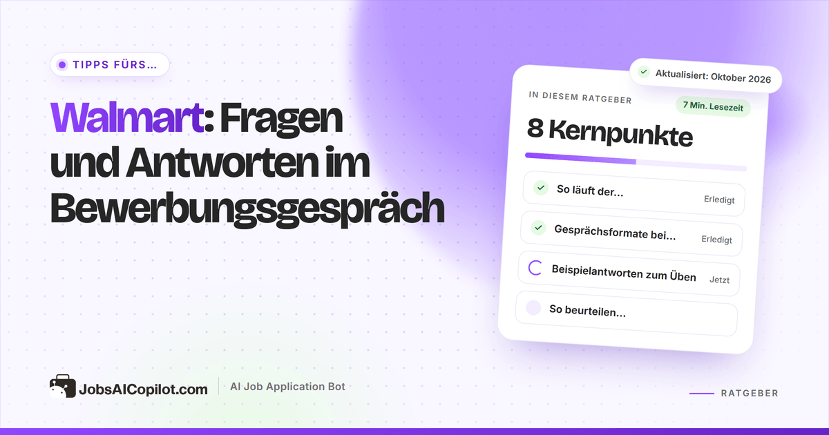 Fragen im Bewerbungsgespräch bei Walmart