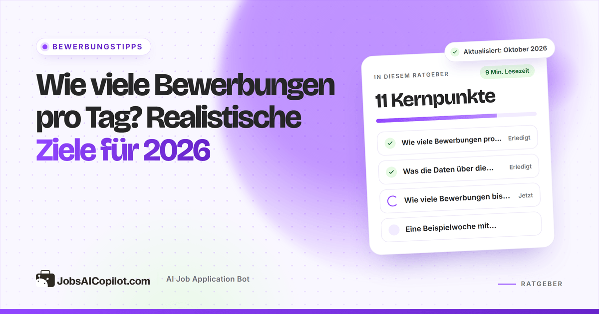 Wie viele Bewerbungen pro Tag: realistische Tages- und Wochenziele je nach Situation