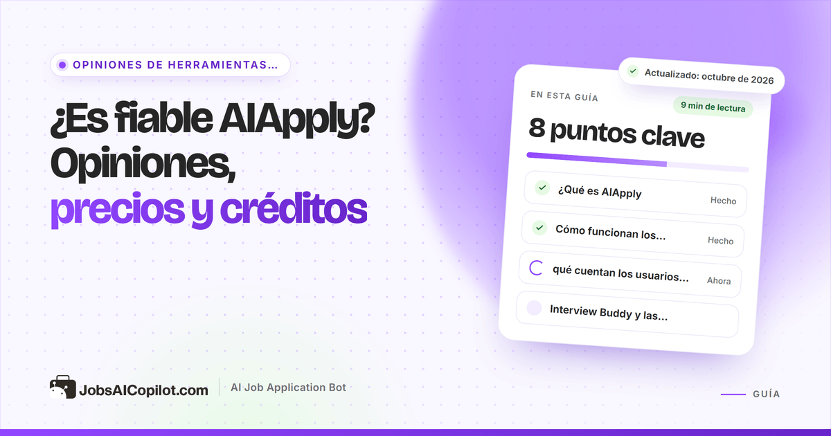 ¿Es fiable AIApply? Análisis de sus precios, los créditos de Auto-Apply y las opiniones de sus usuarios