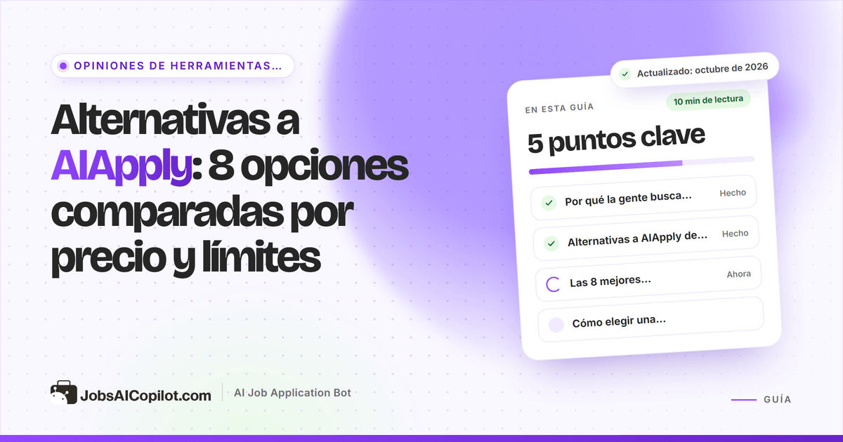 Alternativas a AIApply comparadas: postulación automática, extensiones de autocompletado y seguimiento de candidaturas