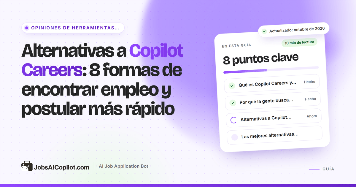 Alternativas a Copilot Careers: portales de empleo, alertas y herramientas de IA para postular comparados