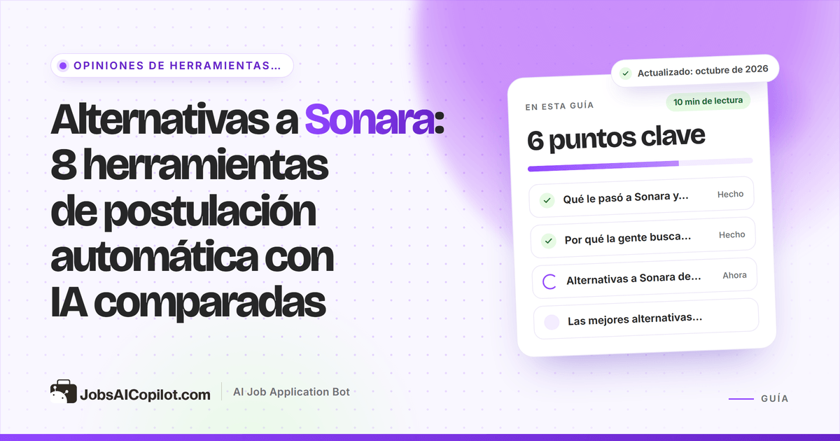Alternativas a Sonara AI comparadas por precio, límite diario de candidaturas y condiciones de renovación