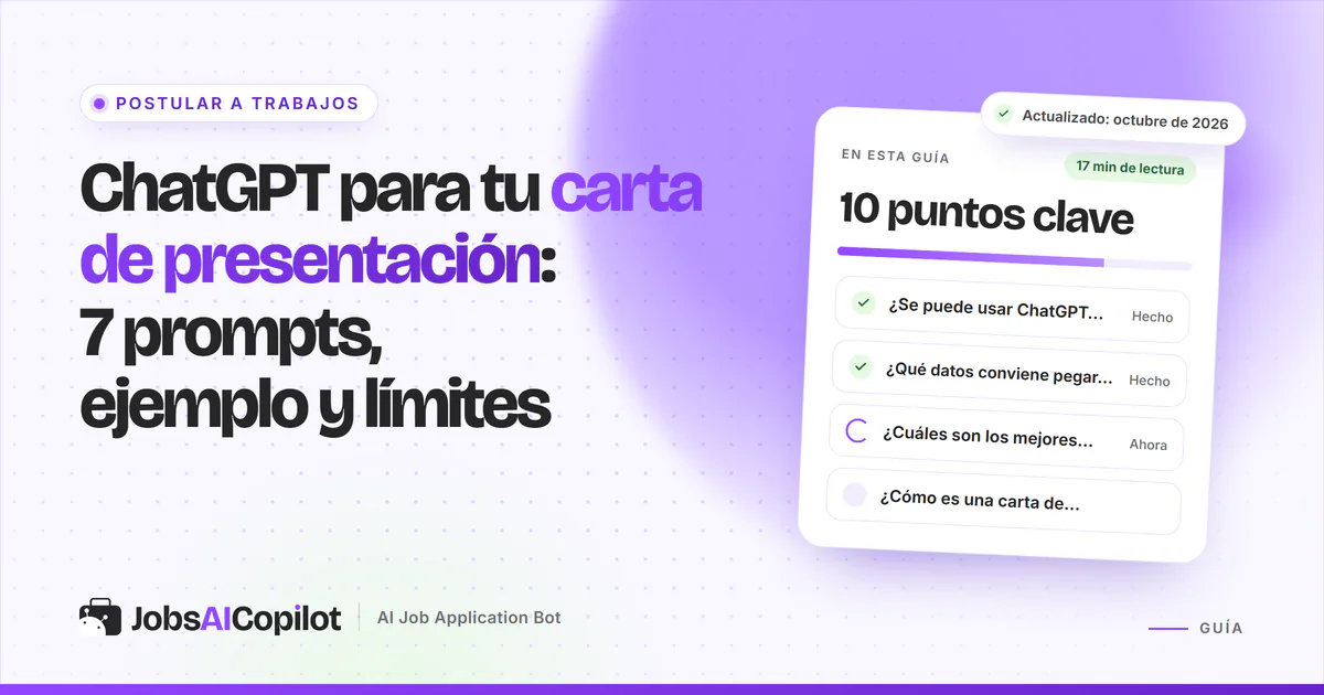 Borrador de carta de presentación de ChatGPT con frases genéricas tachadas y corregidas, en portada violeta