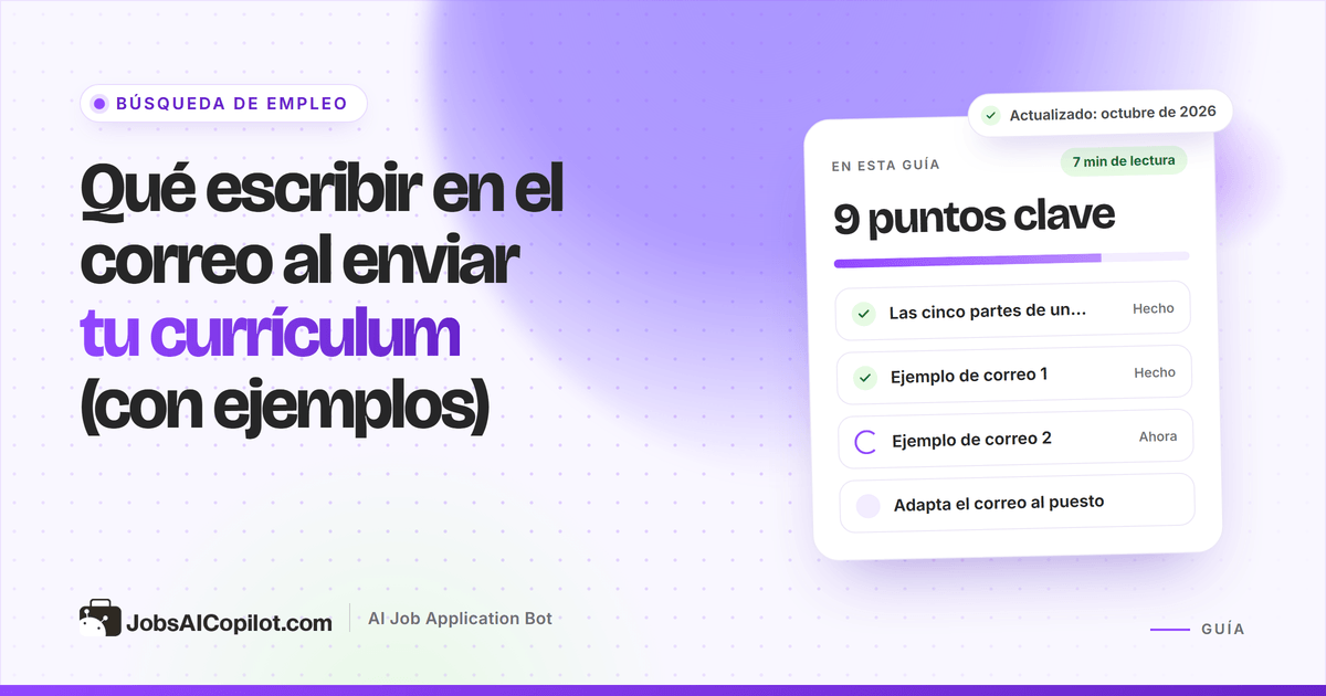 Qué escribir en el correo al enviar tu currículum