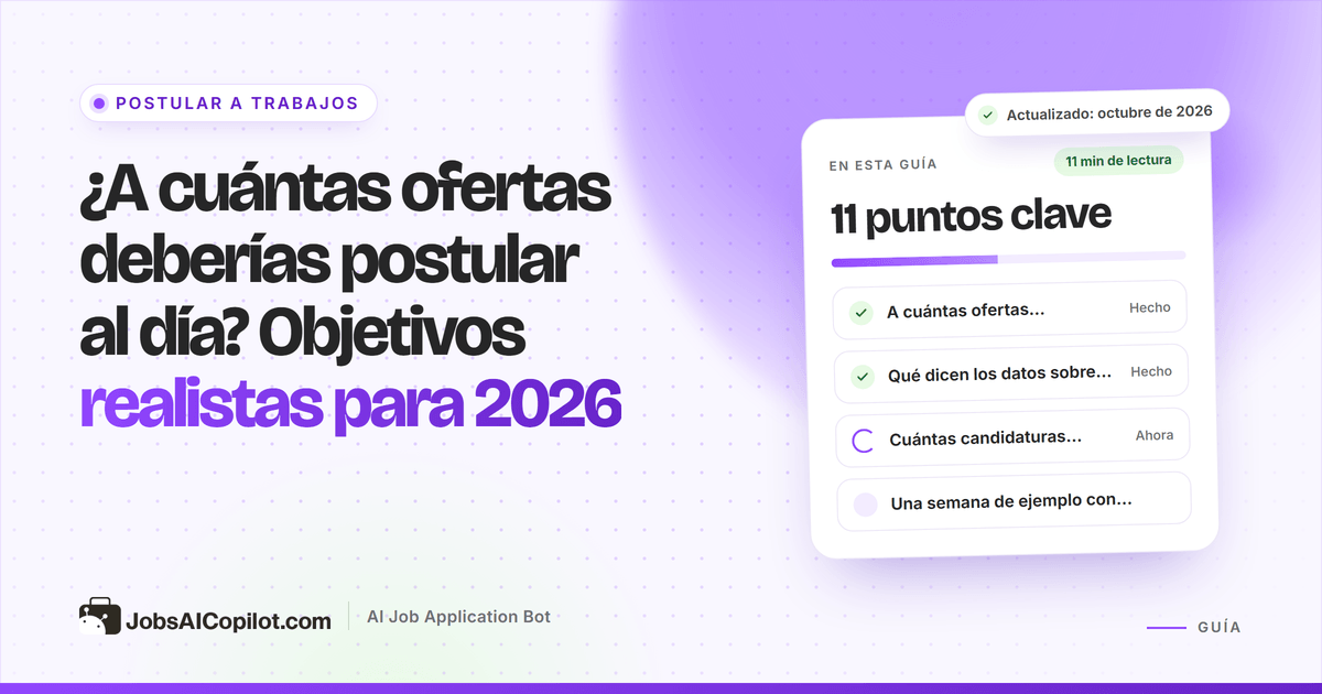 A cuántas ofertas postular al día: objetivos diarios y semanales realistas según tu situación