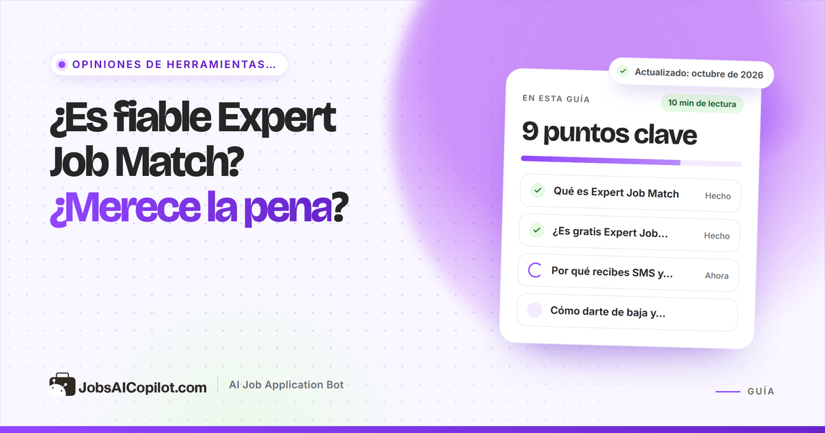 ¿Es fiable Expert Job Match? Análisis de ExpertJobMatch.com, su uso de los datos y cómo darse de baja