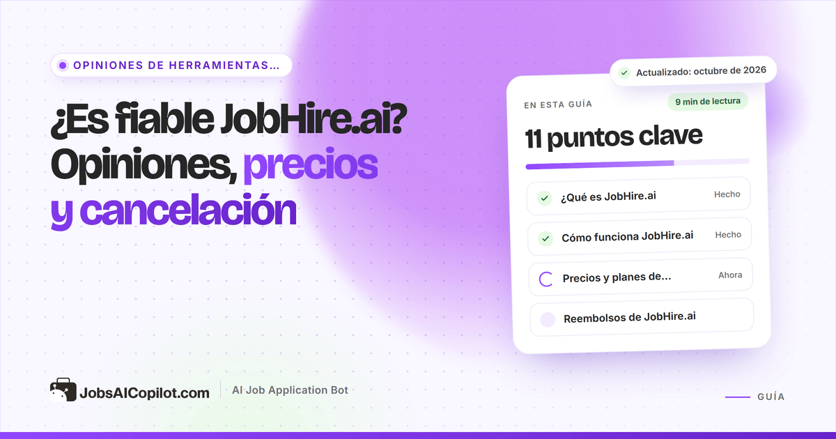 ¿Es fiable JobHire.ai? Análisis de sus precios, reembolsos y cancelación