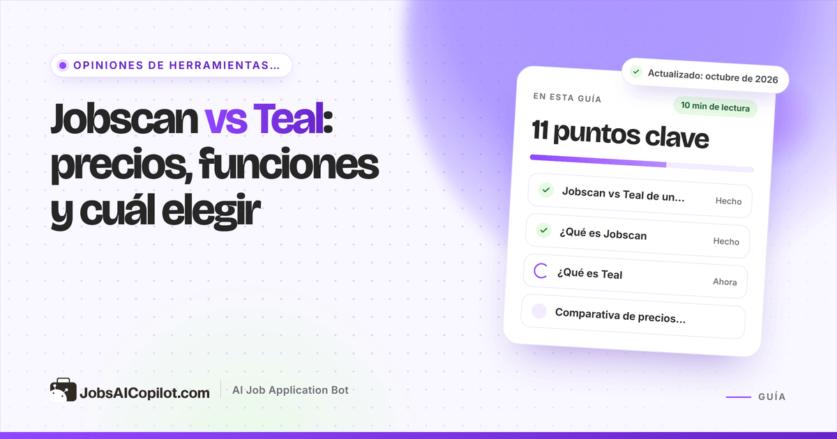 Jobscan vs Teal: informe de coincidencia ATS junto a un tablero de seguimiento con candidaturas guardadas