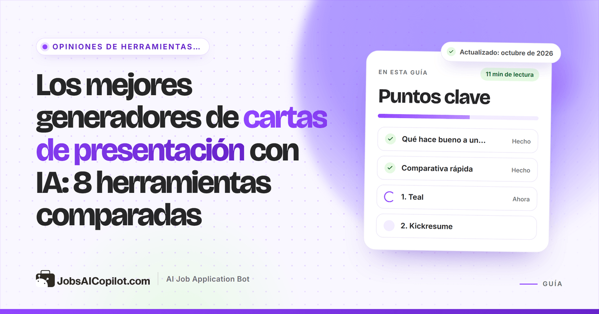 Ocho generadores de cartas de presentación con IA comparados por plan gratuito, precio y adaptación de la carta a la oferta