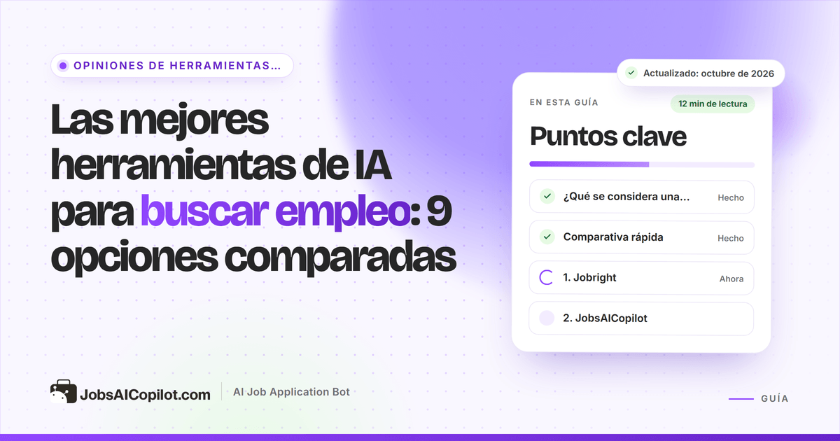 Nueve herramientas de IA para buscar empleo: ofertas compatibles, autocompletado, postulación automática y precios en 2026