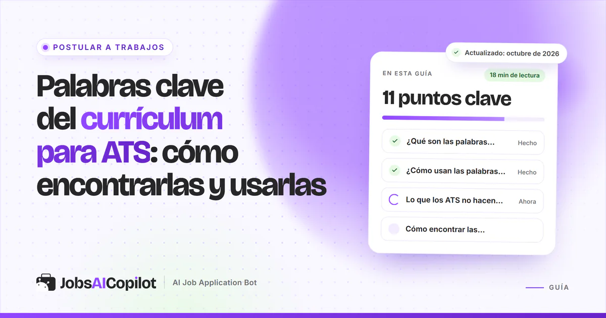 Oferta de empleo con competencias repetidas resaltadas y relacionadas con la sección de aptitudes de un currículum