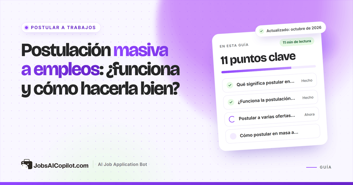 Postulación masiva bien hecha: volumen con criterio, currículums adaptados y automatización segura