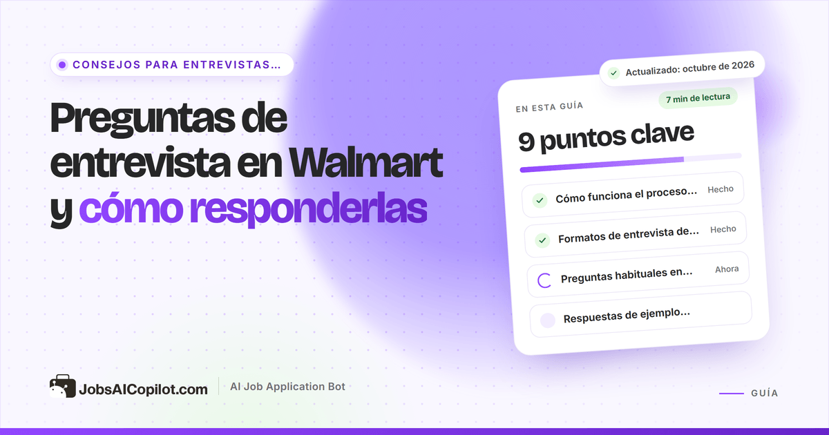 Preguntas de entrevista en Walmart