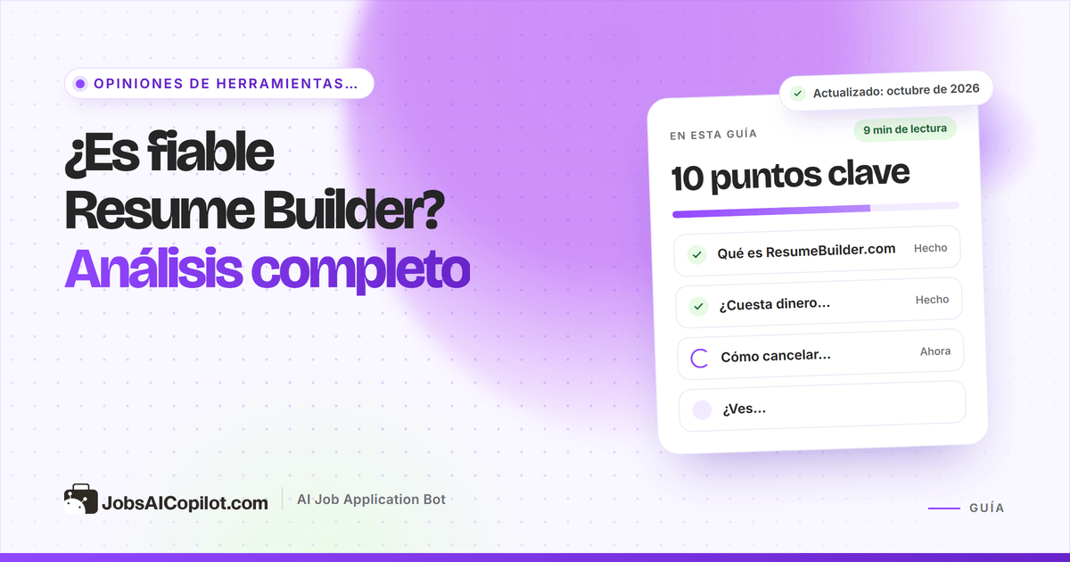 ¿Es fiable ResumeBuilder.com? Análisis de sus precios, la cancelación y las opiniones de sus usuarios