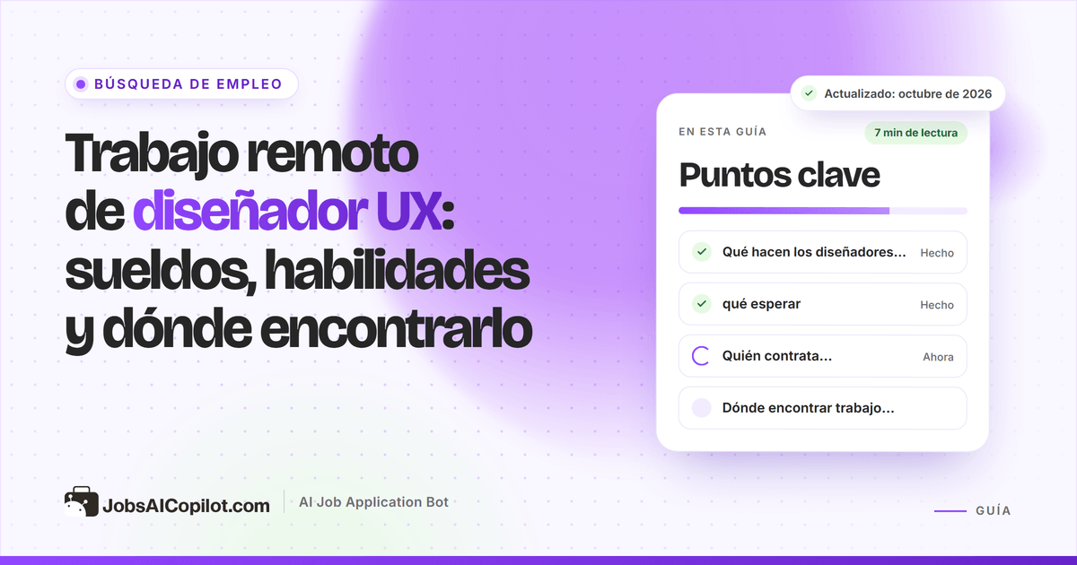 Trabajo remoto de diseñador UX