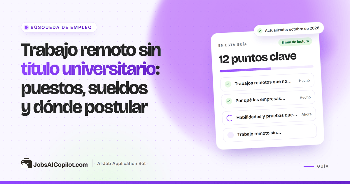 Trabajo remoto sin título universitario