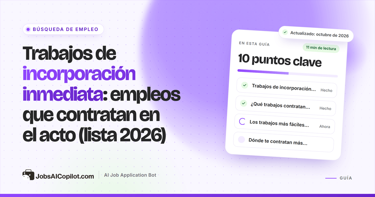 Trabajos de incorporación inmediata: empleos, empresas y agencias de trabajo temporal que contratan rápido