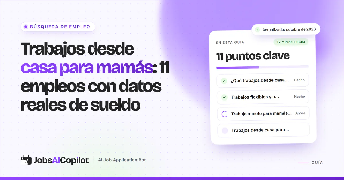 Trabajos desde casa para mamás: portátil y libreta sobre la mesa de una cocina en una portada de JobsAICopilot