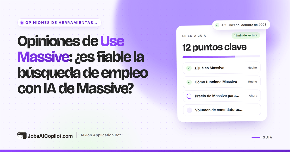 Opiniones de Use Massive 2026: cómo funciona el servicio de candidaturas con IA de Massive, su coste y sus reseñas