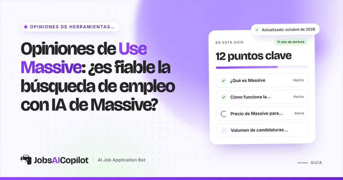 Opiniones de Use Massive 2026: cómo funciona el servicio de candidaturas con IA de Massive, su coste y sus reseñas