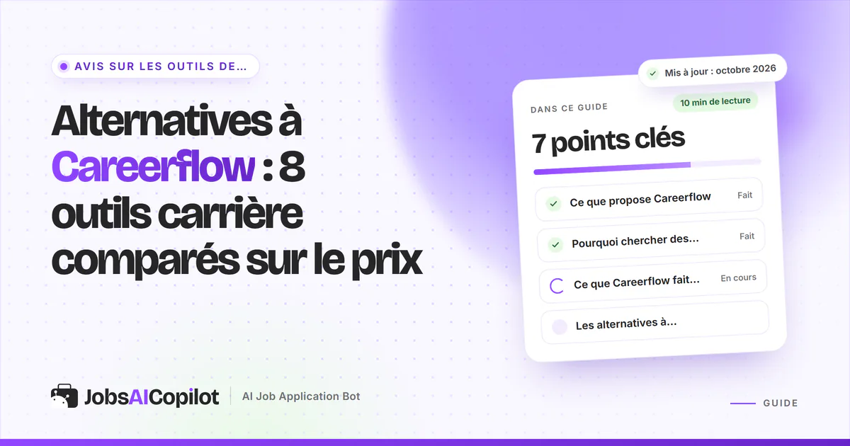 Alternatives à Careerflow : suivi de candidatures, créateurs de CV, scanners ATS et candidature automatique comparés