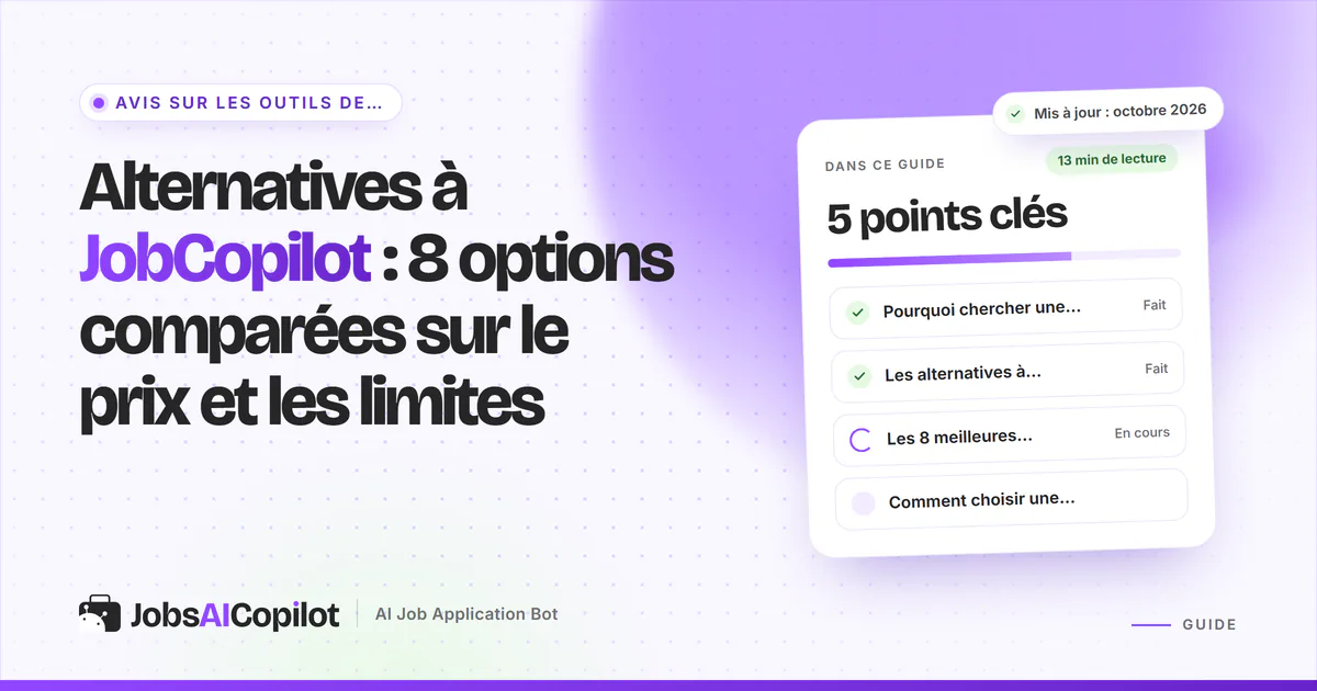 Alternatives à JobCopilot en 2026 : huit outils de candidature automatique comparés sur le prix et les limites