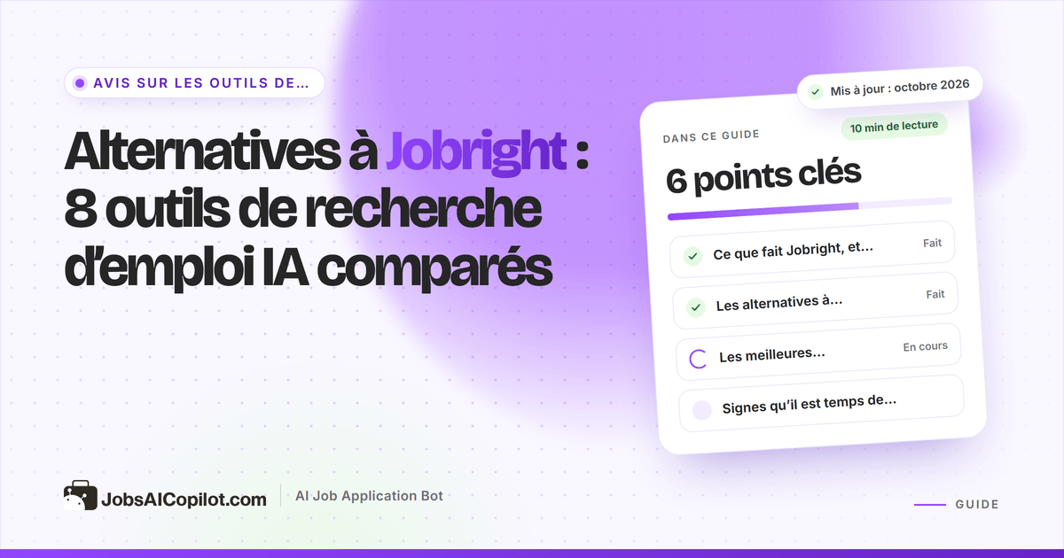 Alternatives à Jobright : outils IA de suggestion d’offres, de remplissage et de candidature automatiques