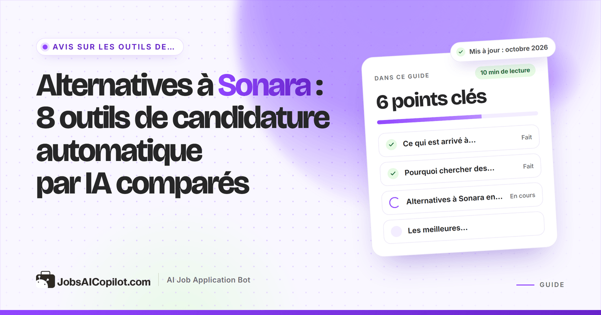 Alternatives à Sonara AI comparées : prix, limites de candidatures par jour et conditions de renouvellement