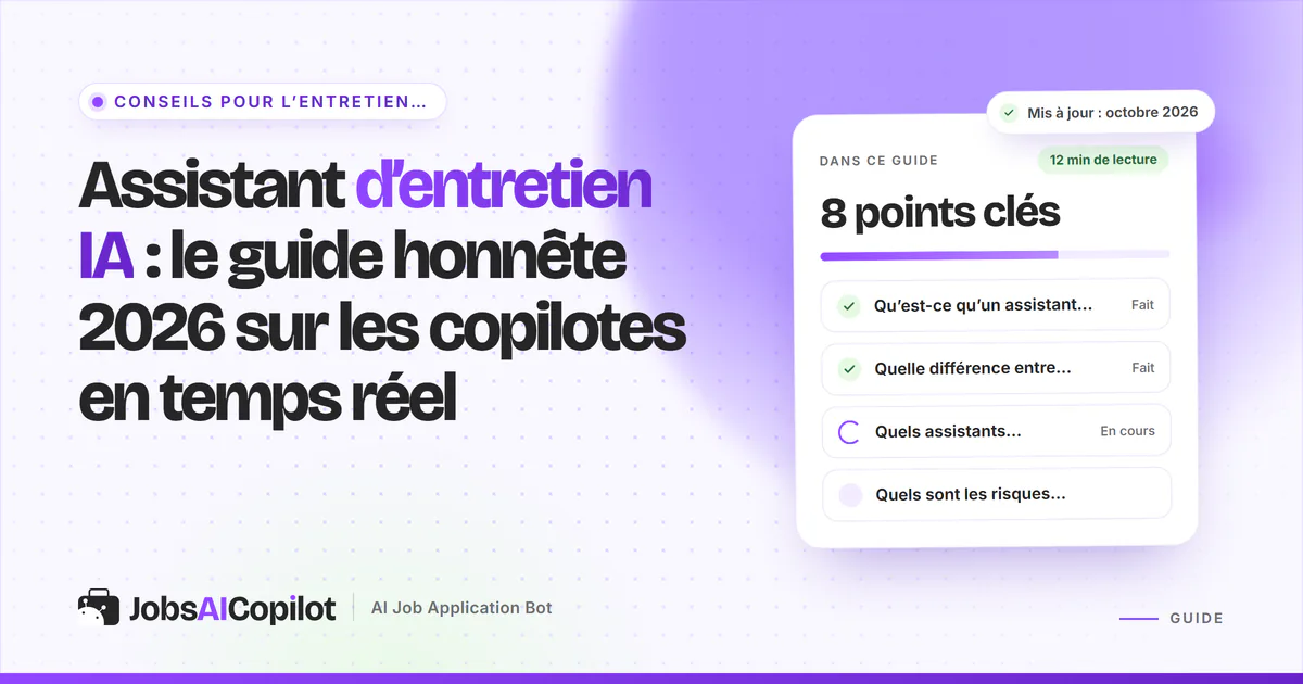 Candidat en entretien vidéo hésitant entre un copilote IA en direct et une simulation d’entretien